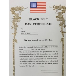 606B "Dan" Black Belt Certificate (for any Martial Arts)